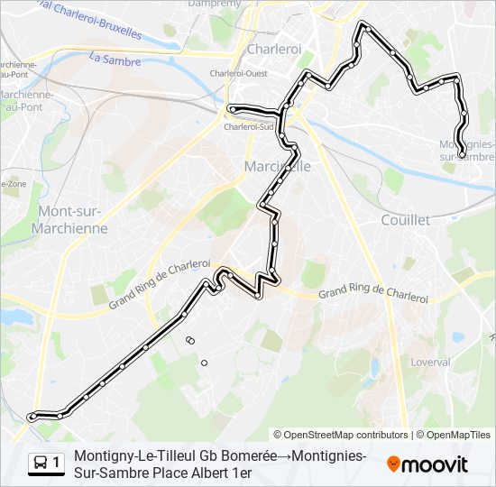 1 bus Line Map