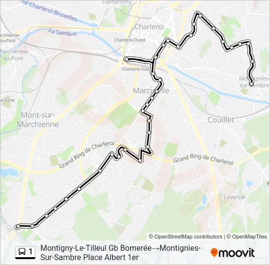 1 Bus Line Map
