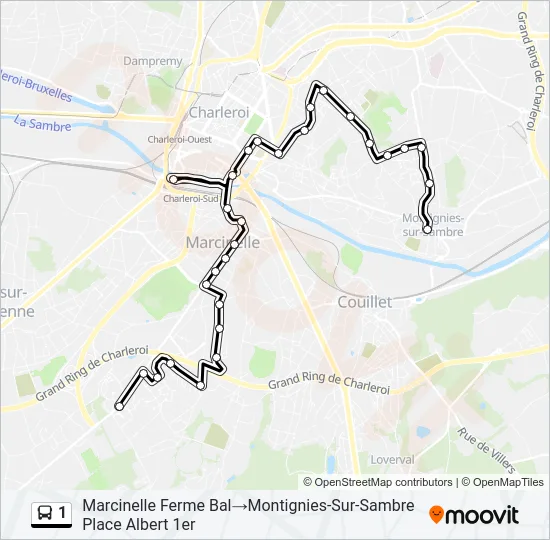 1 Bus Line Map