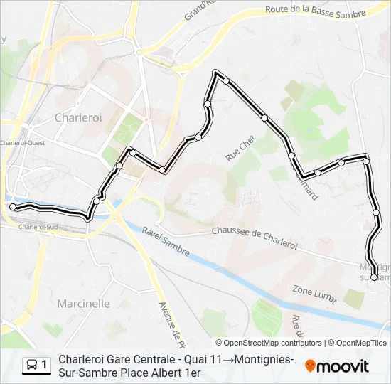 1 Bus Line Map