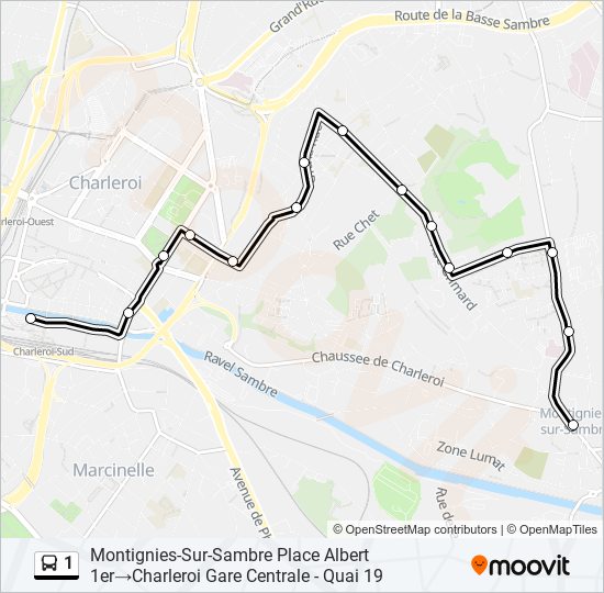 1 bus Line Map