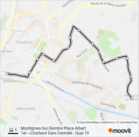 1 Bus Line Map