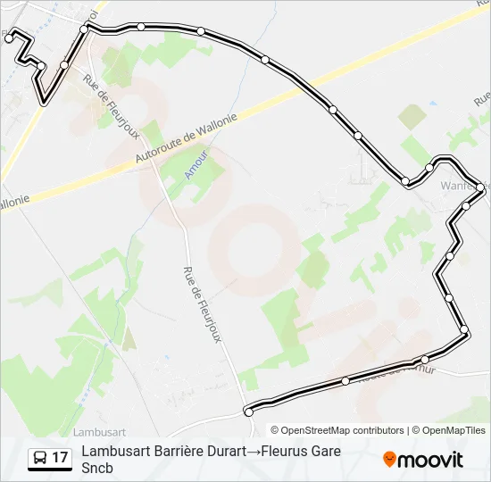 Plan de la ligne 17 de bus