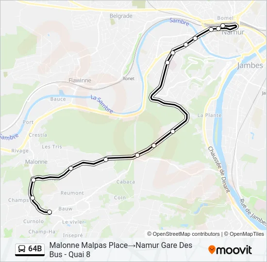 64B Bus Line Map