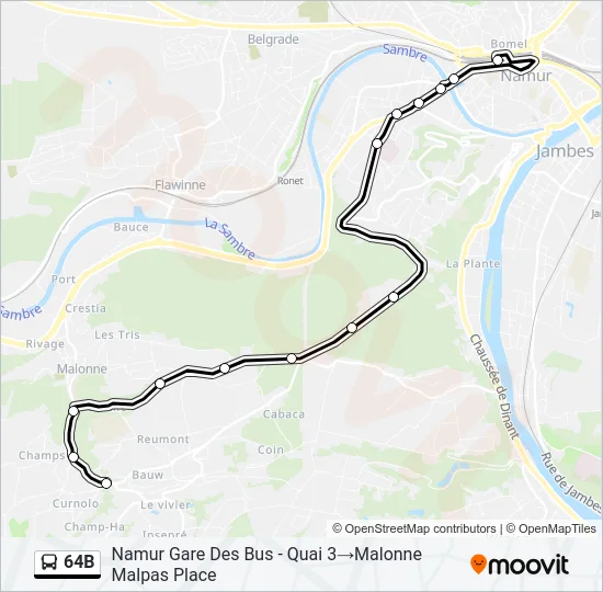 64B Bus Line Map