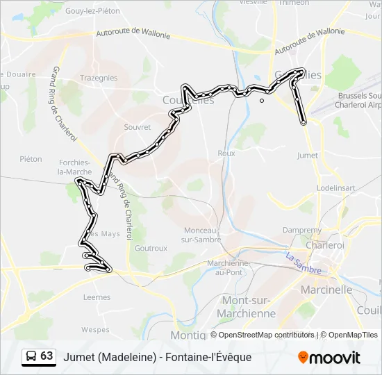 63 Bus Line Map
