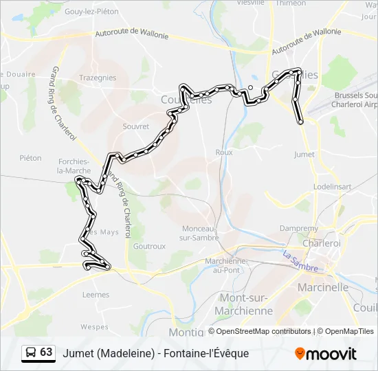 63 Bus Line Map
