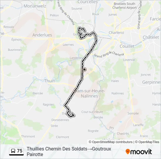 75 Bus Line Map