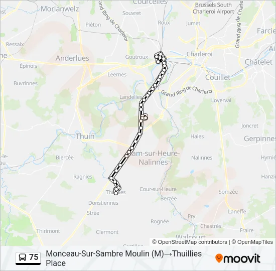 75 Bus Line Map