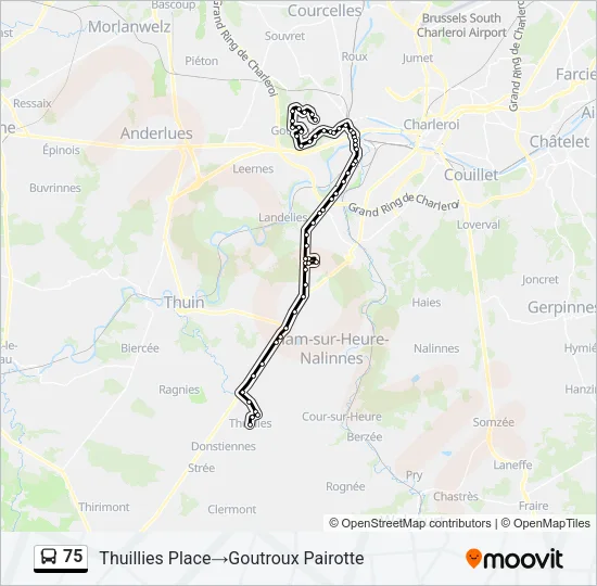 75 Bus Line Map