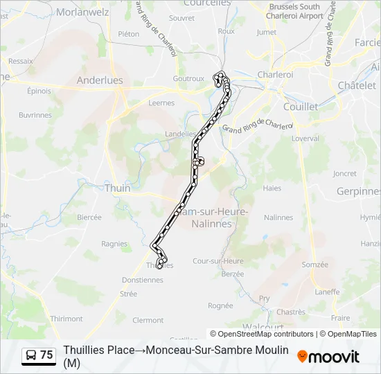 75 Bus Line Map