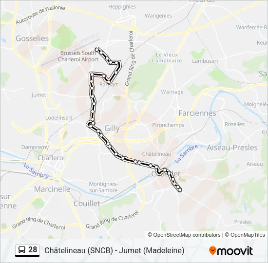 28 Bus Line Map