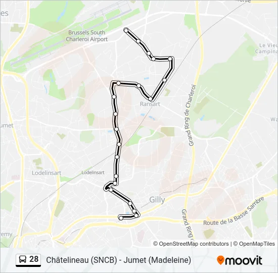 28 Bus Line Map