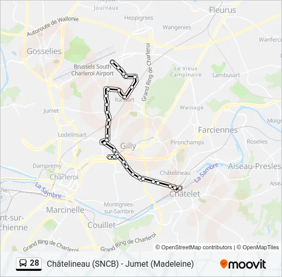 28 Bus Line Map