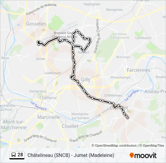 28 Bus Line Map