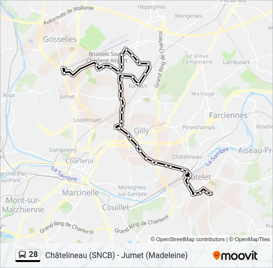 28 Bus Line Map