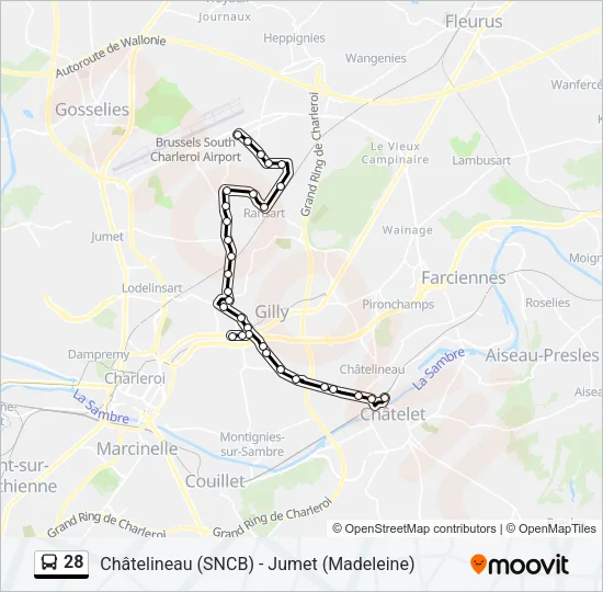 28 Bus Line Map