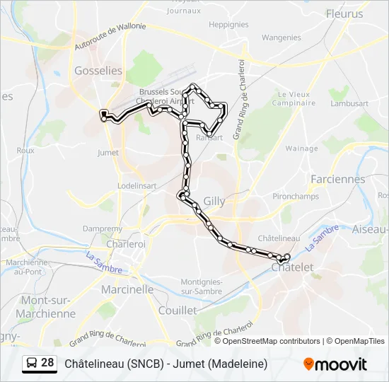 28 Bus Line Map