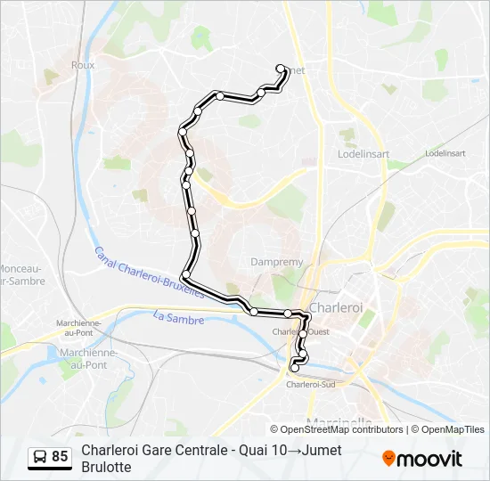 85 Bus Line Map
