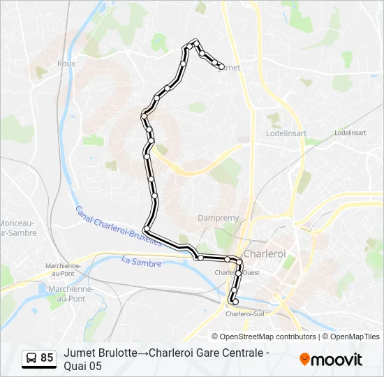 85 Bus Line Map