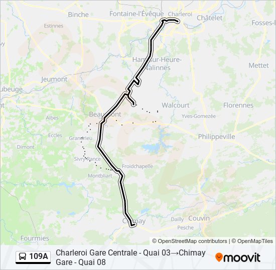 109A bus Line Map