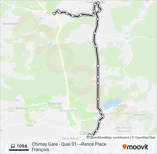 109A Bus Line Map