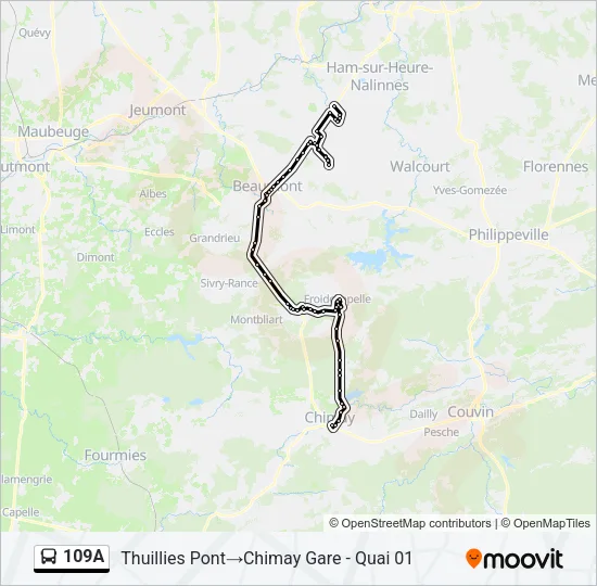 109A Bus Line Map