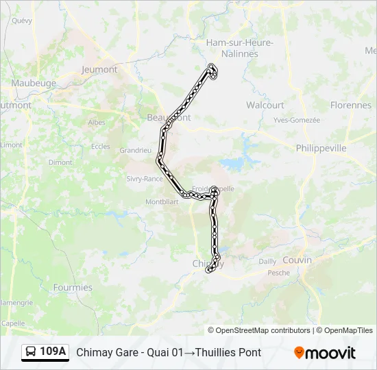 109A Bus Line Map