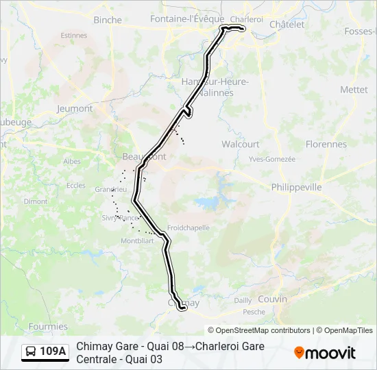 109A Bus Line Map