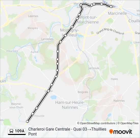 109A Bus Line Map