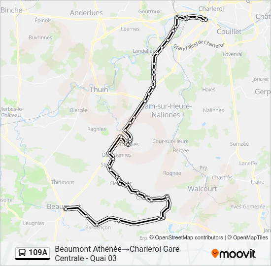 109A Bus Line Map
