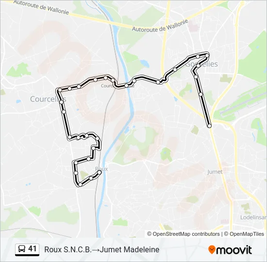 41 Bus Line Map
