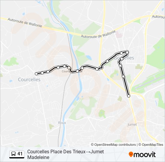 Plan de la ligne 41 de bus