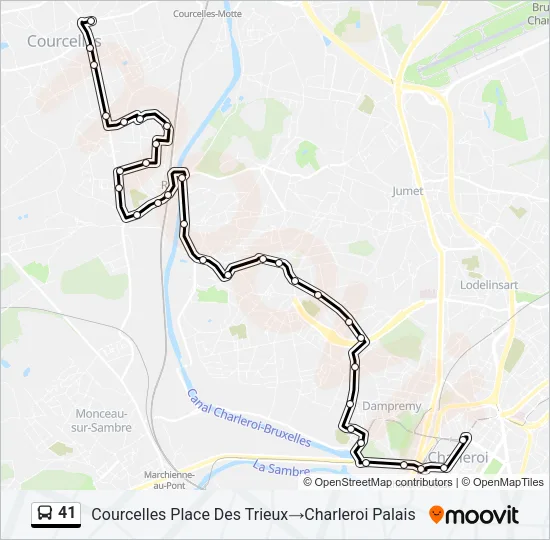 41 Bus Line Map