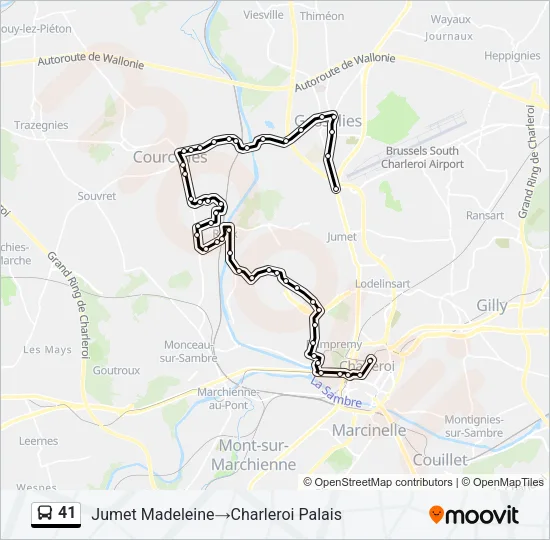 41 Bus Line Map