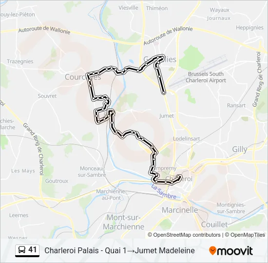 41 Bus Line Map