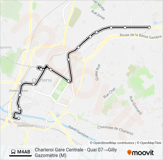 M4AB Bus Line Map