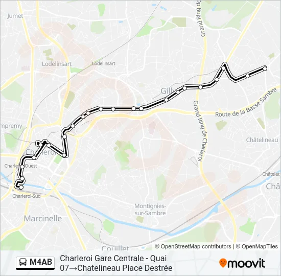 M4AB Bus Line Map