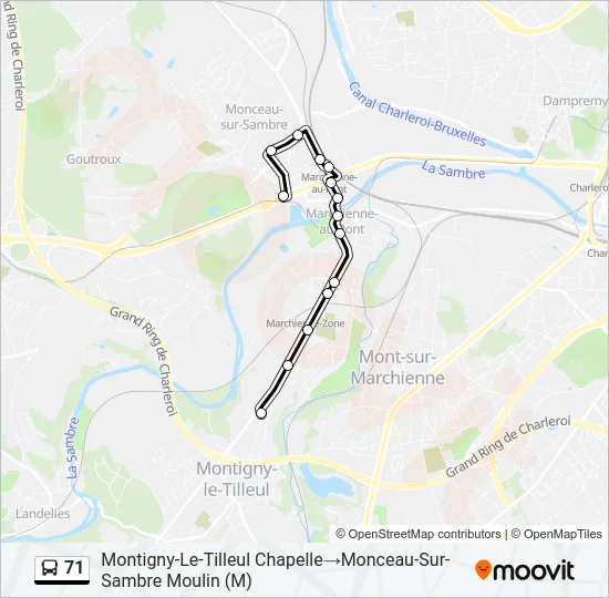 71 Bus Line Map