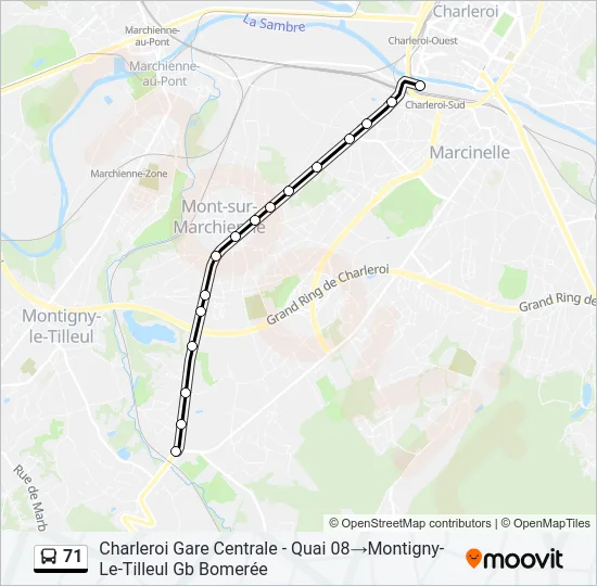 71 Bus Line Map