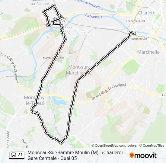 71 Bus Line Map