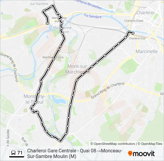 71 Bus Line Map