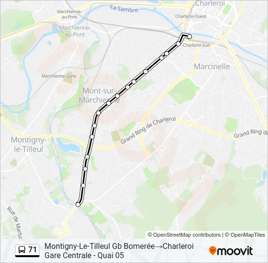 71 Bus Line Map