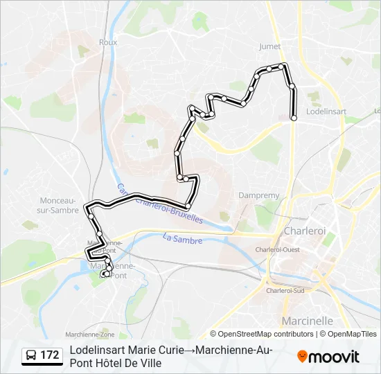 Plan de la ligne 172 de bus
