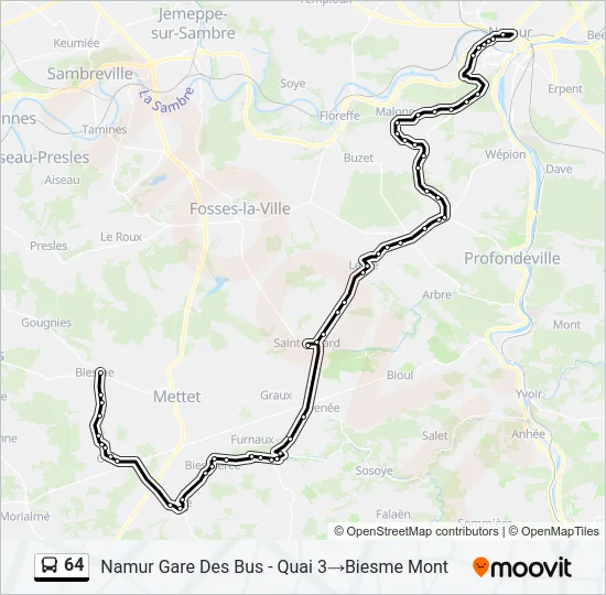 64 Bus Line Map