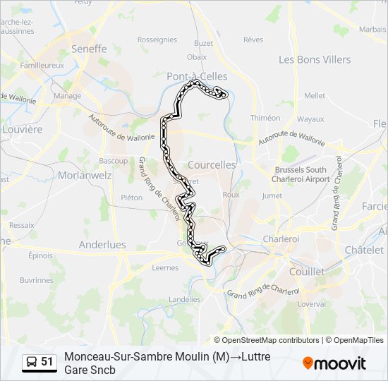 51 bus Line Map