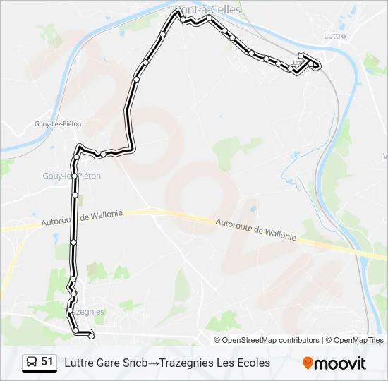 51 Bus Line Map