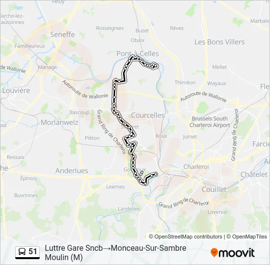 51 Bus Line Map