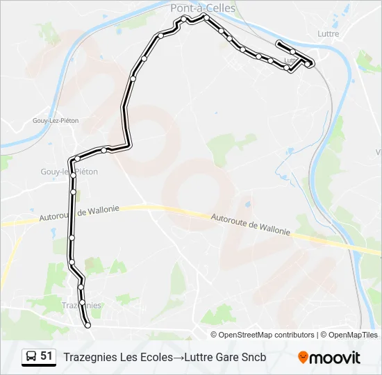 51 Bus Line Map
