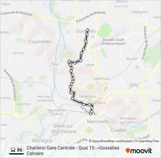 86 Bus Line Map